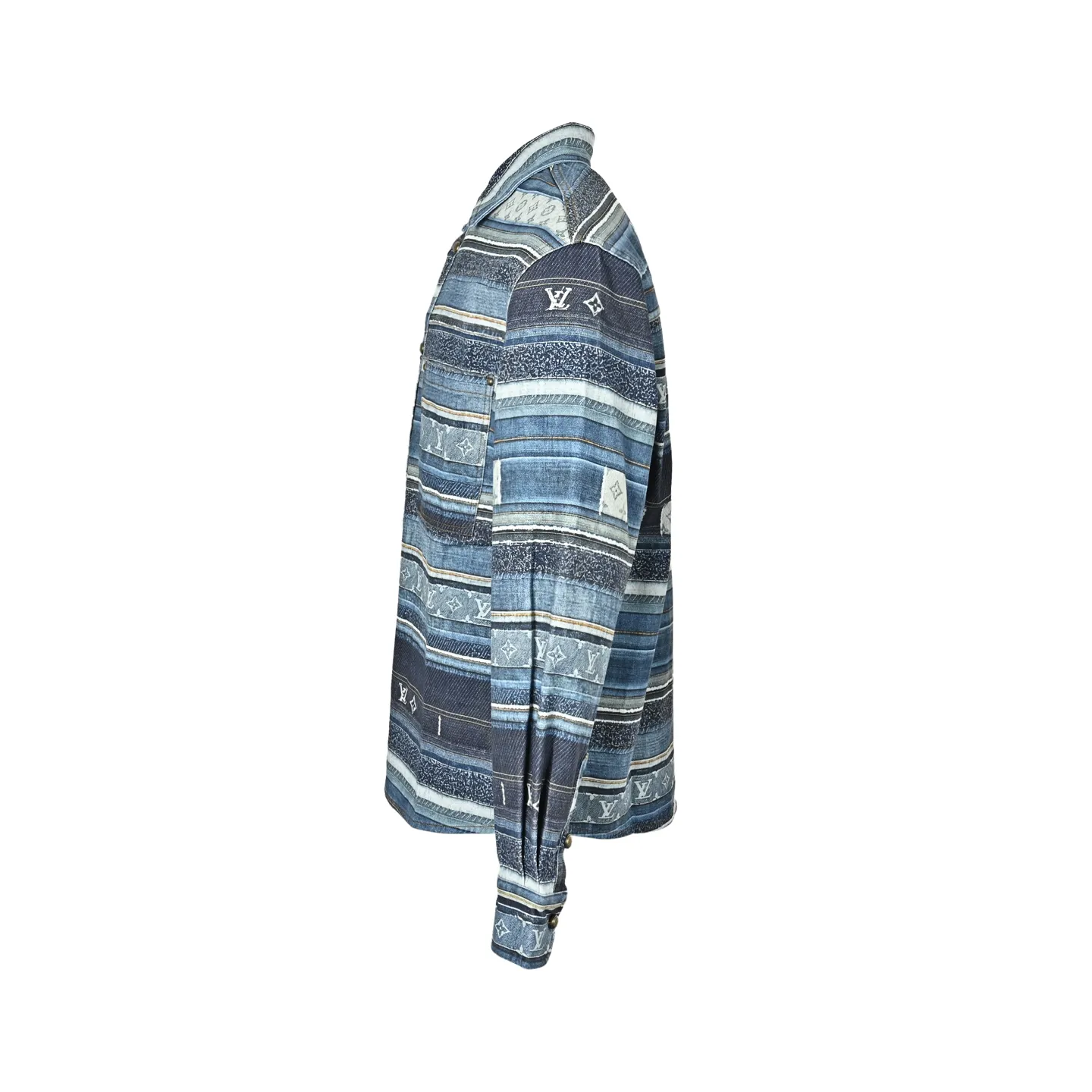 Louis Vuitton/Louis Vuitton jacquard striped denim shirt